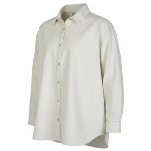 Old Navy Off-White 100% Cotton Button-Up Shirt | Size Large